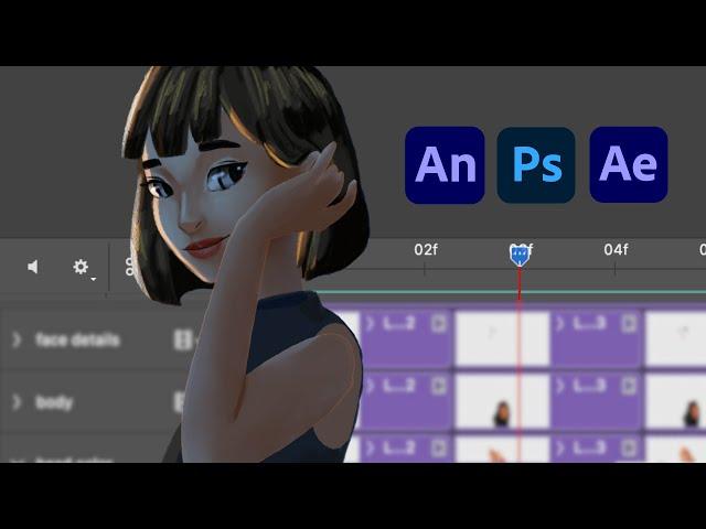 Frame by Frame Animation Process (Animate + Photoshop + After Effects)