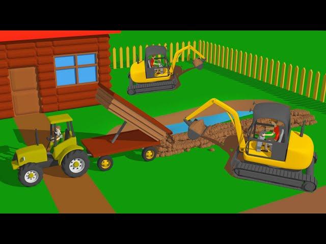 Mini Excavator JCB Show And Cyclop with Front Loader - Deep Hole Repair | Machinery Vehicles & more