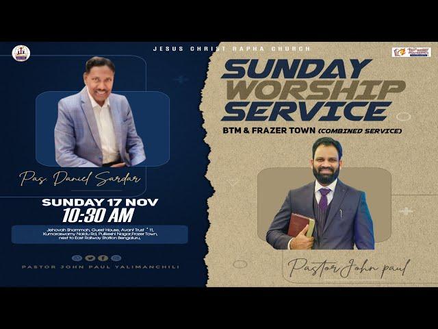 JCRC SUNDAY 2nd TELUGU WORSHIP 17/11/24@FRAZER TOWN & BTM WORD  BY PS , DANIEL . JOHN PAUL