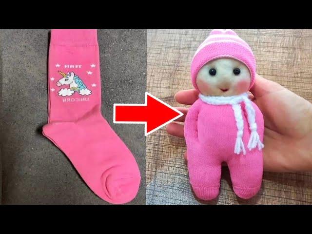 How to make sock doll ,DIY doll from sock, easy doll tutorial