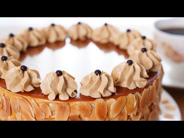 Salted Caramel Coffee Buttercream Cake Recipe / Mirror Glaze Cake / Mocha Cake