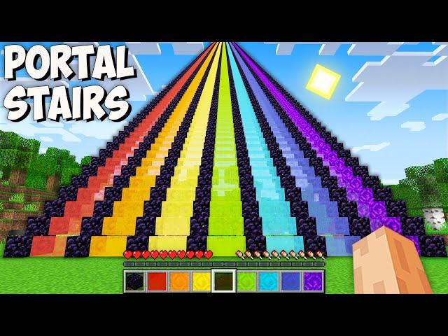 Where does THE LONGEST PORTAL STAIRS LEAD in Minecraft? I found THE TALLEST STAIRS PORTAL!