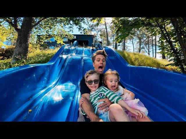 WE BUILT A MEGA BACKYARD SLIDE AT HOME! | VLOG 1060