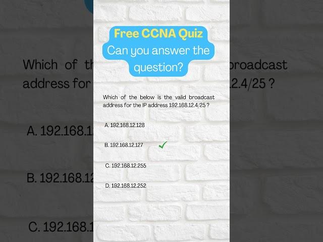 CCNA Quiz 15: IP subnetting. Can you answer?