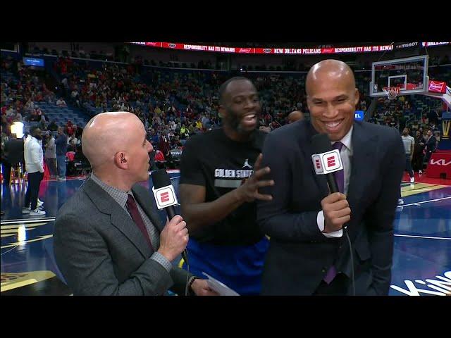 'HI RJ!'  Draymond Green interrupts Richard Jefferson during NBA Courtside | NBA on ESPN