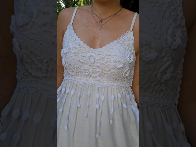 #сарафан с ажурным топом в технике фриформ  #crochet #вязание #handmade #summer #вяжуназаказ #Лето