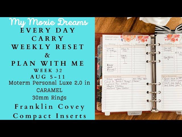 FC Compact Plan With Me Reset | Week 32 | Caramel Moterm Personal Luxe 2.0 | FCC Inserts | EDC #pwm