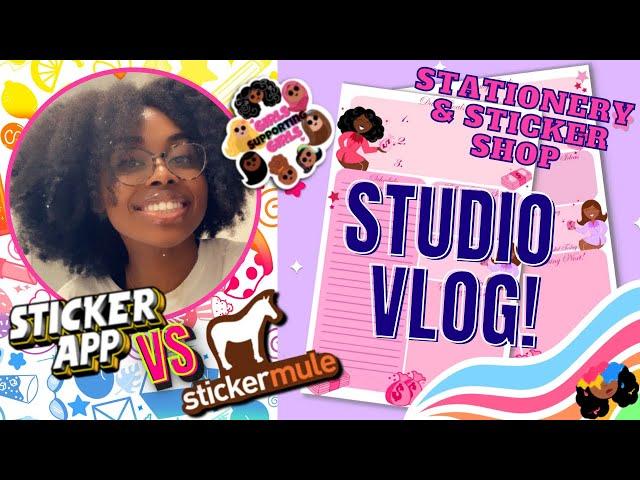 STUDIO VLOG #001 | First Month on Etsy, Making Stickers, Packing Orders,Sticker App vs Sticker Mule