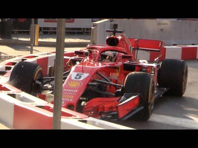 Sebastian Vettel Crashes His Ferrari SF71H at 2018 F1 Milan Festival