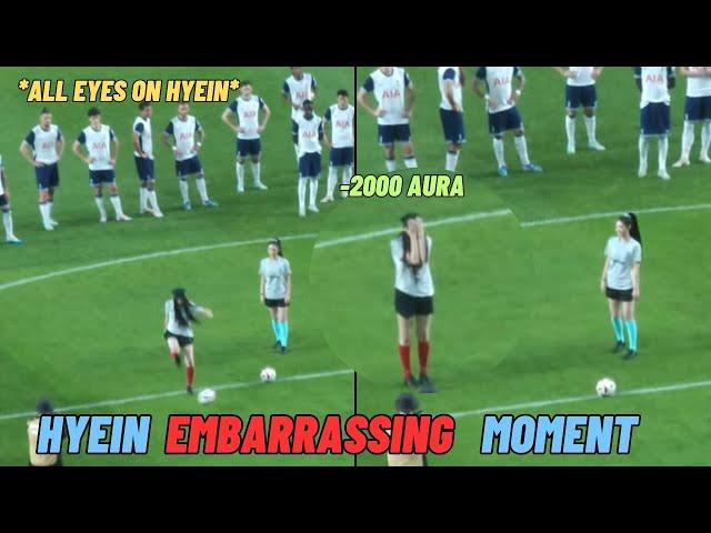 Hyein’s embarrassing moment while kicking a ball (crowds reaction)