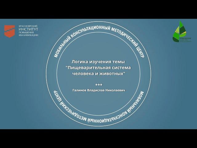 Логика изучения темы "Пищеварительная система человека и животных". В.Н. Галимов