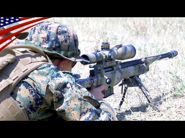 US Marines Shoot The AWM Sniper Rifle (L115A3) - .338 Lapua Magnum (8.59 mm)