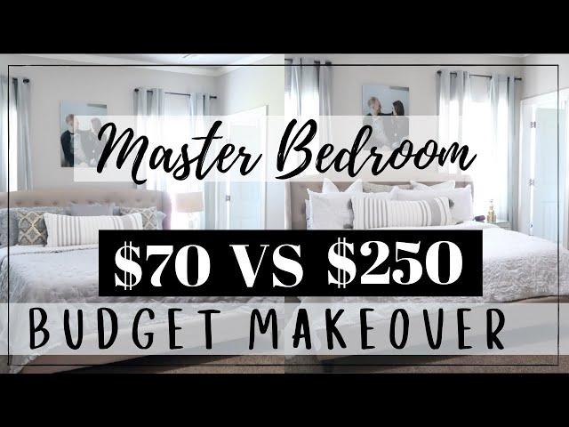 SMALL MASTER BEDROOM MAKEOVER ON A BUDGET | MODERN FARMHOUSE MASTER BEDROOM |  DECORATING IDEAS