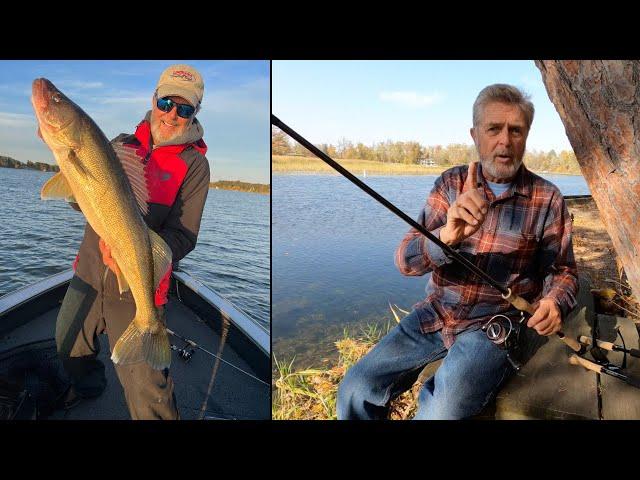 Al Lindner's Big Walleye Fall Fishing Day (Braid vs Mono)!