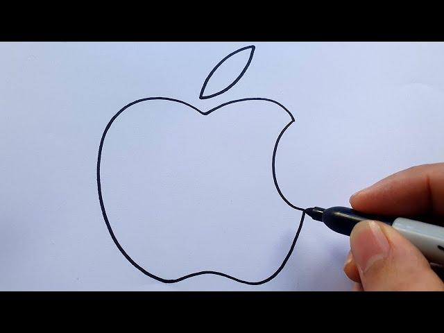 How To Draw Apple Logo Very Easy