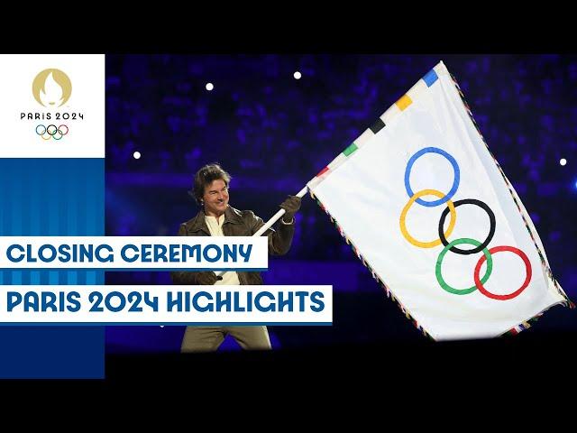 Olympic Flag Handover Ceremony: Paris passes the flag to Los Angeles | Paris 2024 Closing Ceremony