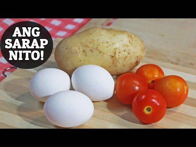 Try this 'EGG, POTATO AND TOMATO' breakfast recipe. Pwede i-ulam sa kanin o i-palaman sa tasty bread