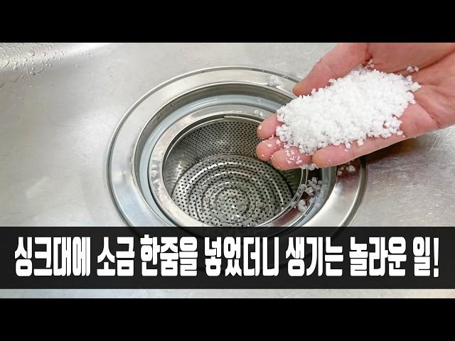 싱크대에 소금 한 주먹 뿌려보세요! 효과가 강력합니다. 늦기 전에 당장 집에 가서 시도하십시오.