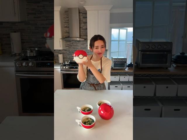 Mapo tofu & Japanese miso soup with #pokeball #cooking #momlife