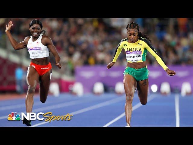 Elaine Thompson-Herah hangs on for gold in tight Commonwealth Games 100m final | NBC Sports