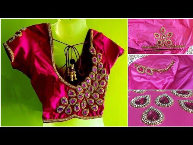 PARTY/BRIDAL blouse with aari and NORMAL needle full tutorial (finish in 1hour)with tips and tricks