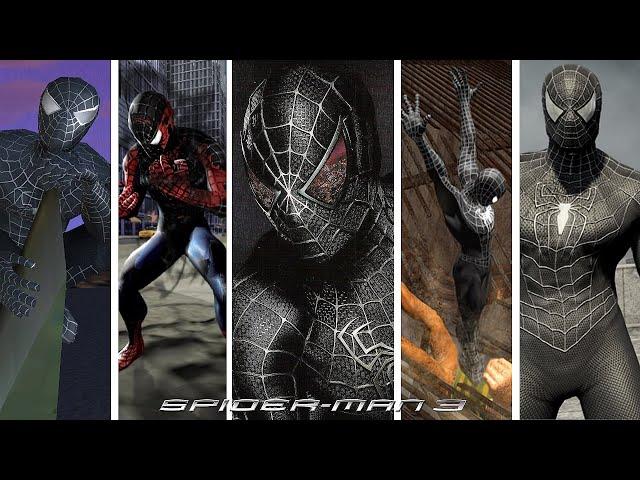 Sam Raimi Spider-Man 3 Movie Black Suit Evolution in Spider-Man Games