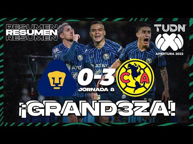 Resumen y goles | Pumas 0-3 América | Liga Mx Apertura 22 -J8 | TUDN