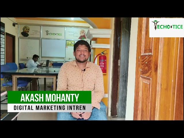 Akash Mohanty | Digital Marketing Internship Testimonial at Techctice