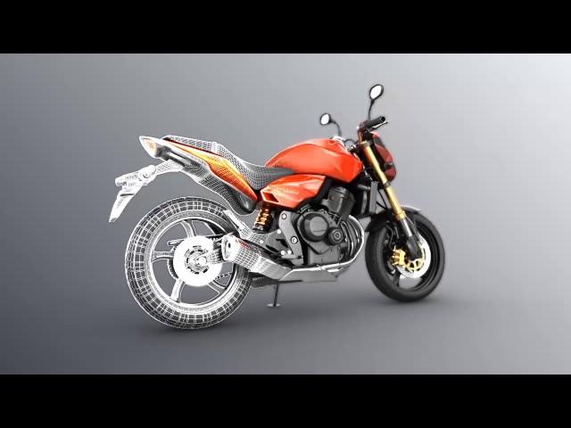 Honda hornet 3d Model Render