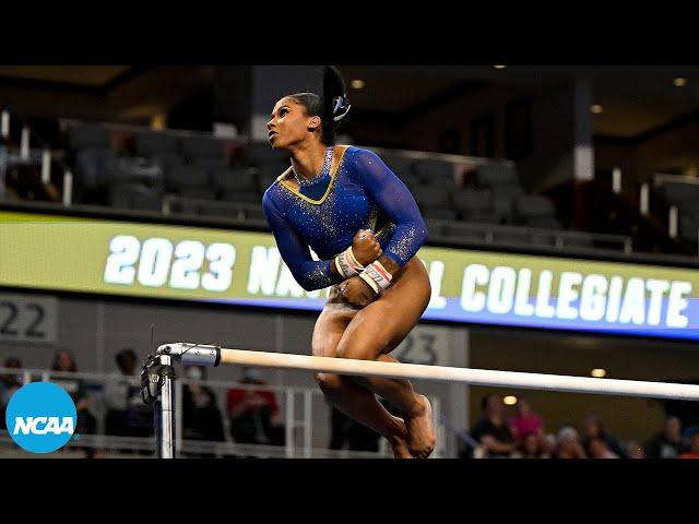 Jordan Chiles - Perfect 10 on bars at 2023 NCAA gymnastics semifinals