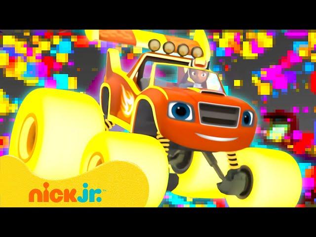 Blaze and Crusher Drive in a Video Game Race!  Blaze and the Monster Machines | Nick Jr.