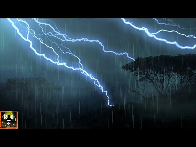 Thunderstorm Sounds with Rain, Lightning Strikes and Strong Thunder Rumble to Sleep, Study, Relax