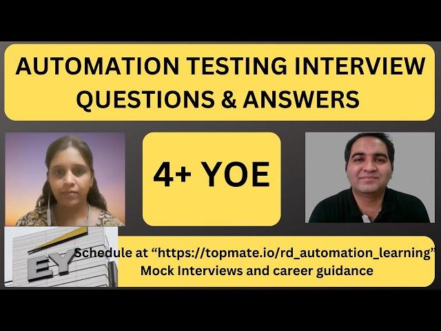 Automation Testing Interview Questions and Answers | RD Automation Learning