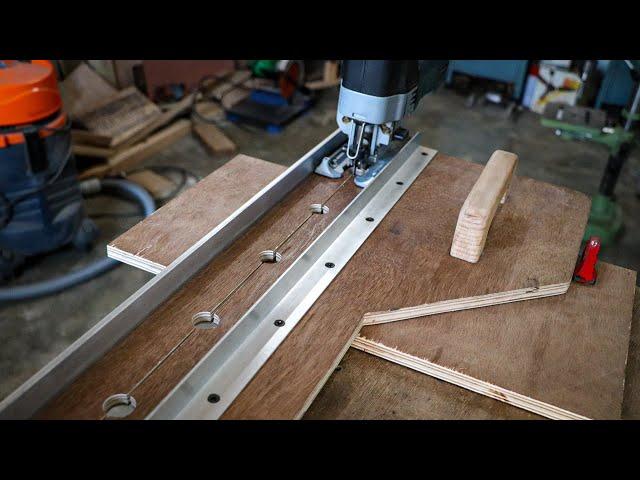 Make A Jigsaw Guide Track || DIY Jigsaw Straight And Crosscut Jig