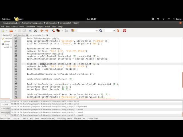 ns-3 Tutorial 5, Simple Network