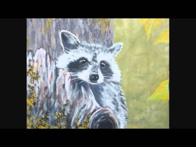 PAINTING A RACCOON 2011  - Wildlife Artist William Bullerwell