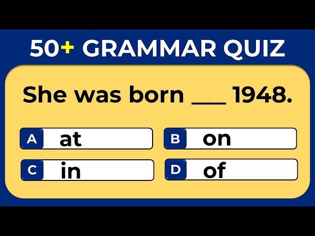 English Grammar Quiz | 50+ English Grammar Questions #challenge 1