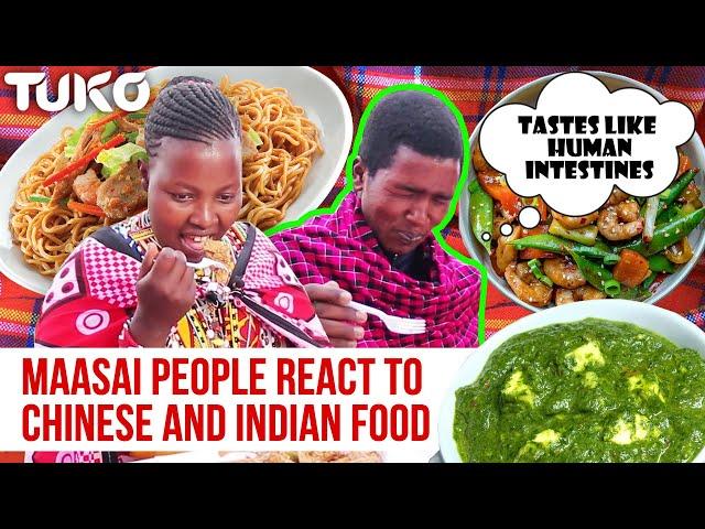 Maasai People react to Chinese and Indian food | Tuko TV Reactions