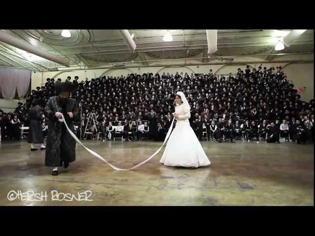 Bobov Rebbe Shlita dancing Mitzva Tantz at Wedding