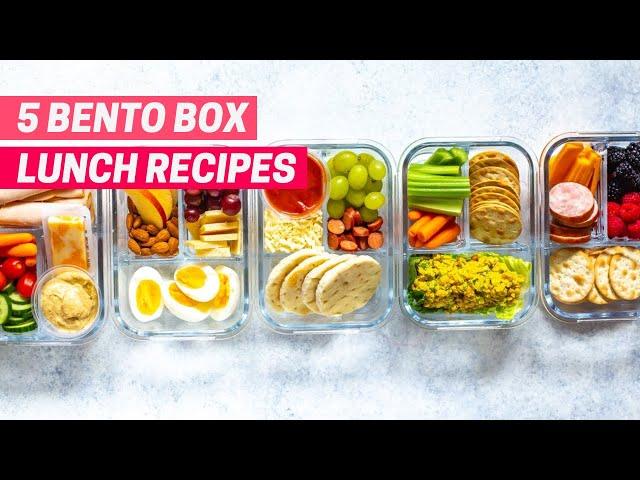 MEAL PREP BENTO BOX LUNCH | 5 Easy Back to School Lunch Recipes