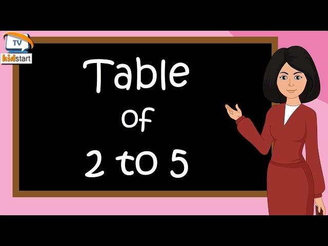 Table of 2 to 5 | Rhythmic Table of Two to Five | Learn Multiplication Table of 2 to 5 | kidstartv