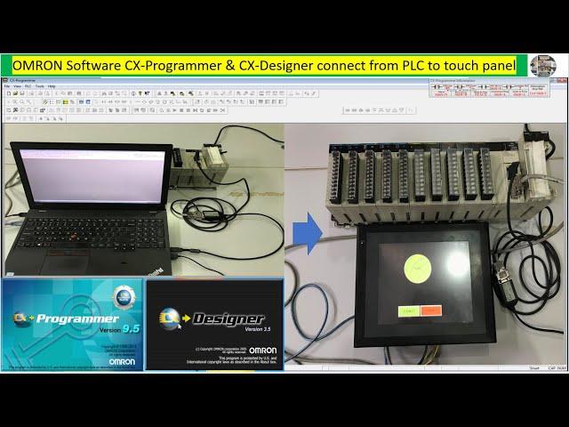 Cx-Programmer tutorial create program on PLC CS1G-CPU43H connect to touch panel NS10-TV00B-V2