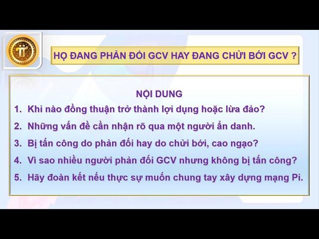 HỌ ĐANG PHẢN ĐỐI GCV HAY ĐANG CHỬI BỚI GCV