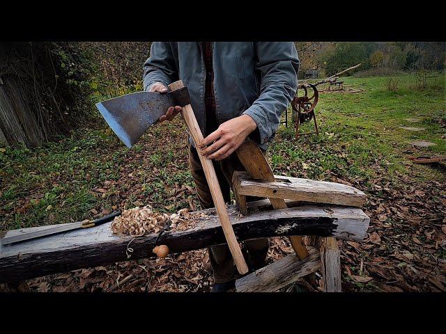 Restoring an old french axe to buck firewood in the forest