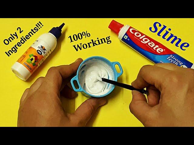 How to make slime with Fevicol and Colgate Toothpaste.100% Working Real Slime recipe(no borax)