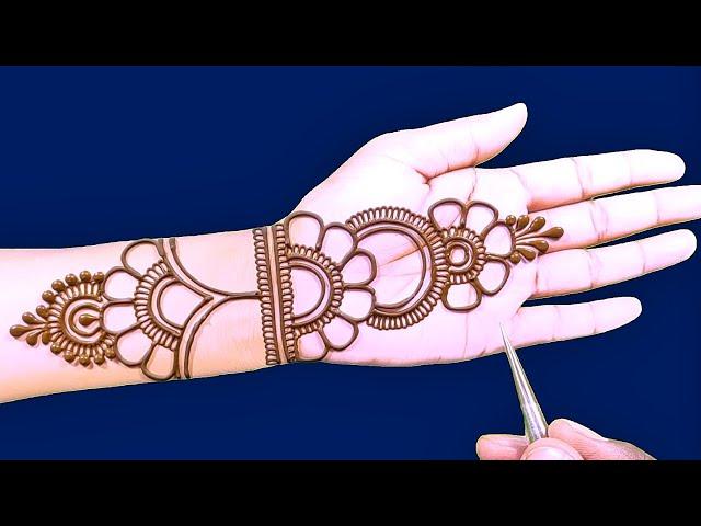 simple front hand mehndi design | easy new mehndi design | bridal Dulhan wedding mehndi | henna desi