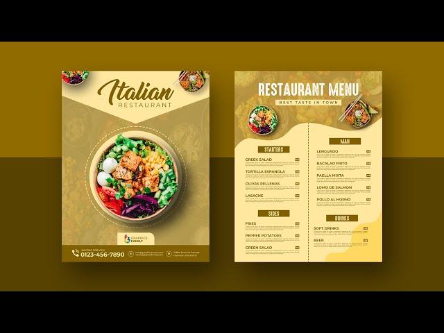 Restaurant Food Menu Design | Photoshop Tutorial