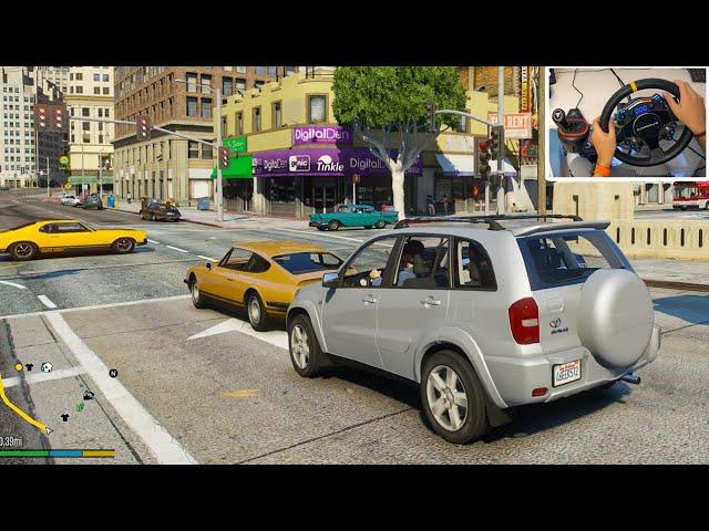 GTA 5 - Uber Taxi Driving JOB | Toyota RAV4  | Steering Wheel Gameplay