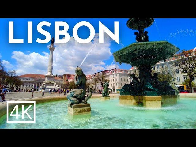 LISBON 2023 walking tour: Chiado, Rossio Square and the Iconic Santa Justa Lift LISBOA 2023