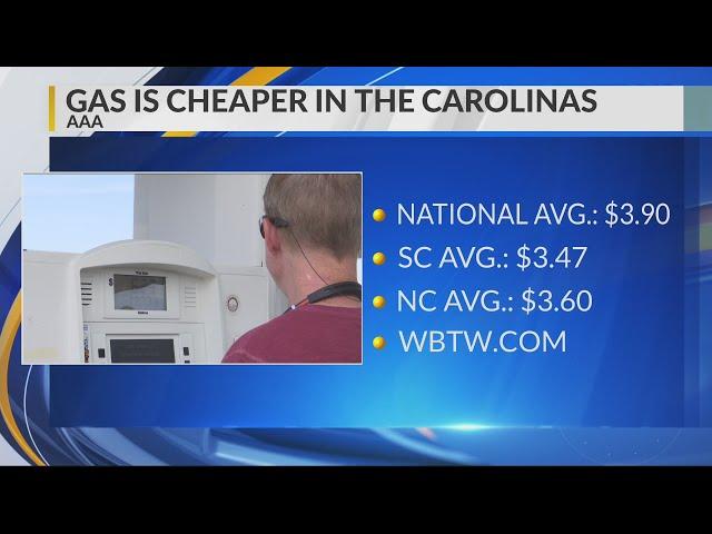 AAA: South Carolina's average gas price dips to 43 cents below national average on Sunday